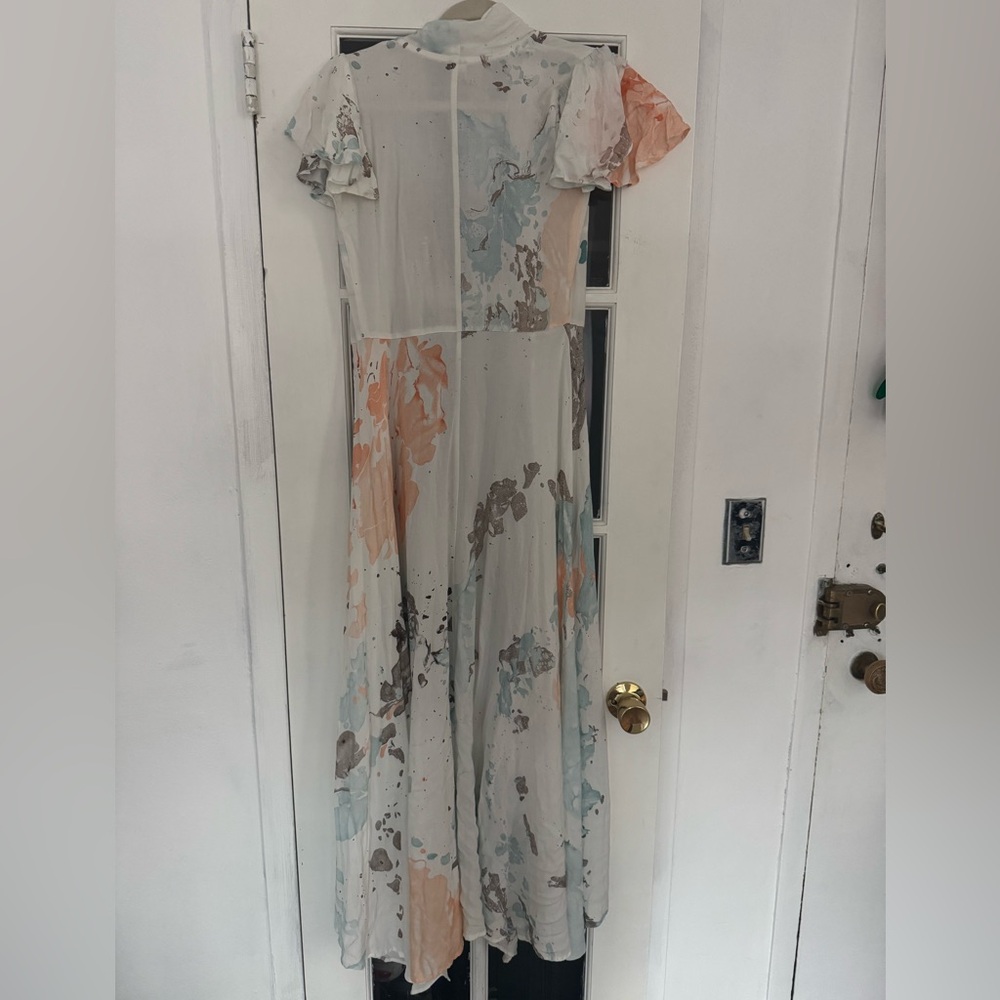 Raga Head in the Clouds Wrap Dress in Blue/White Multicolor XS - Picture 4 of 5